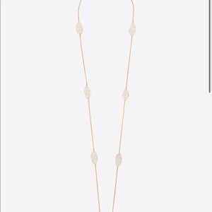 YSL LONG NECKLACE IN METAL AND ROCK CRYSTAL